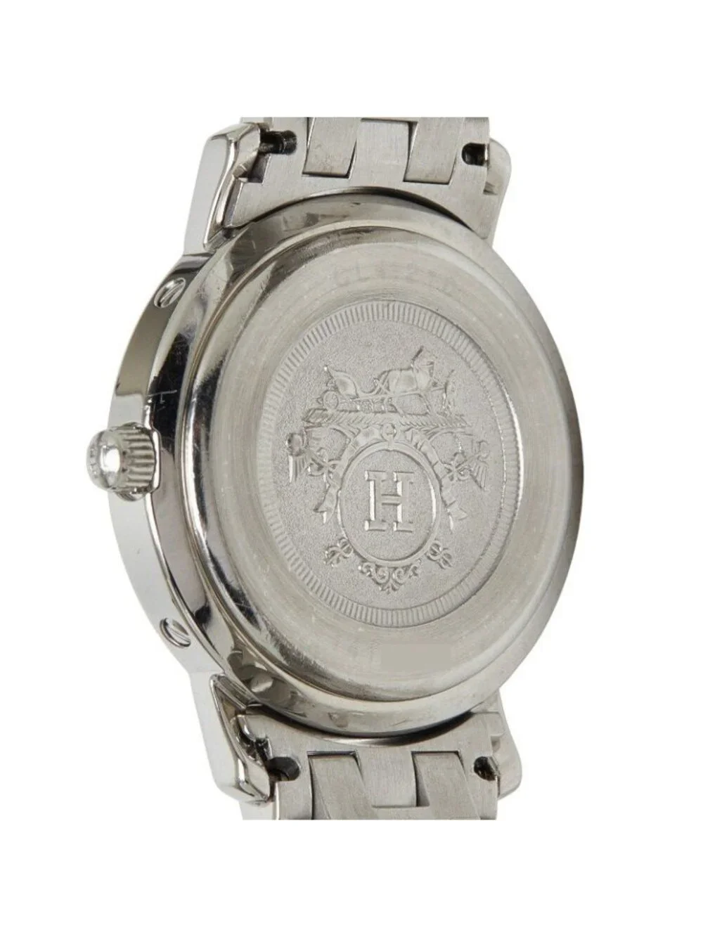 Hermes Clipper Watch Pink Silver Stainless Steel